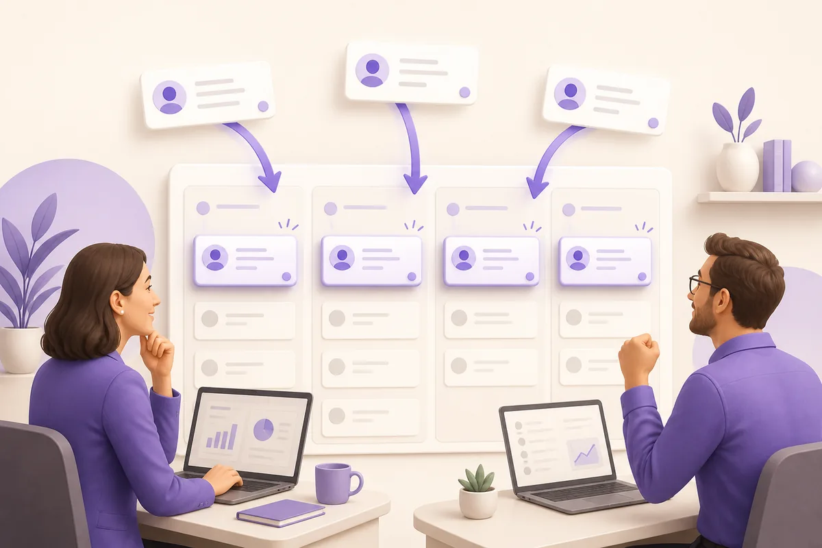 Интерфейс CRM: заявки, воронка и контроль обработки обращений